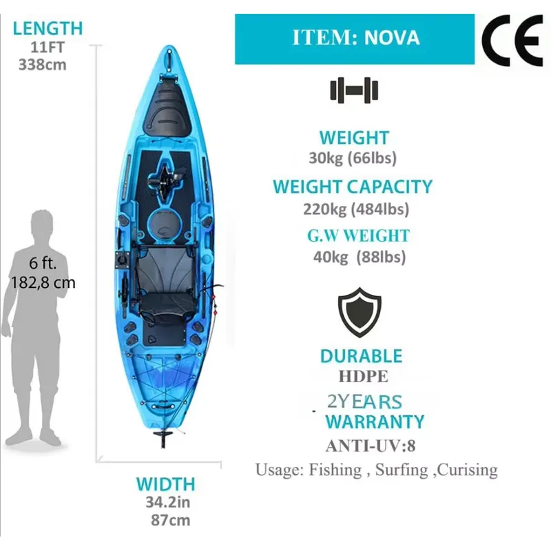 11ft HDPE Fin Rotomolded Elekt - Fishing Kayak Sit In incelemesi ve fiyatı